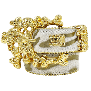 Acid Wash Gold Tiger Stripe Skull Pile