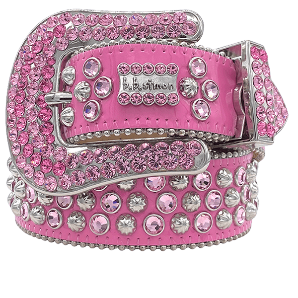 B.b Simon belt collaboration pink tiger strip mohair b.b. Simon Electric Pink Classic Crystal Belt – Dudes Boutique main image 4