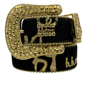 Acid Washed Pony Hair Classic - Black/Gold