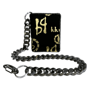 Chain Wallet - Black Pony Hair bb Pattern/Gold